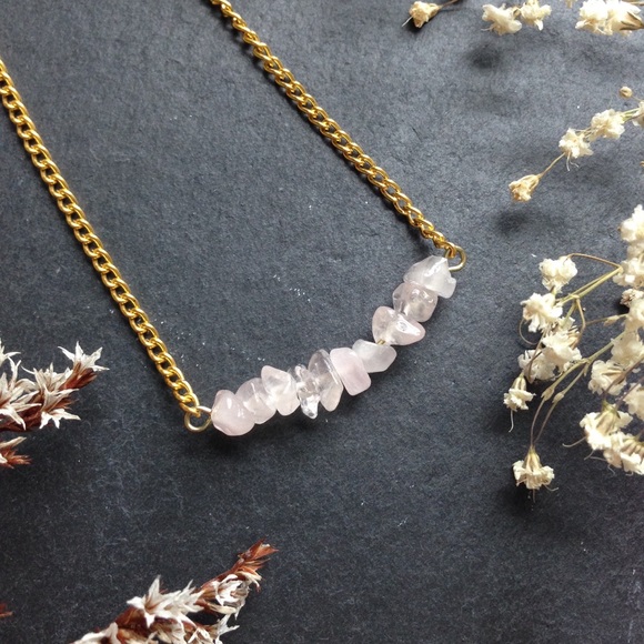 NEW-Rose Quartz Necklace - Picture 2 of 5